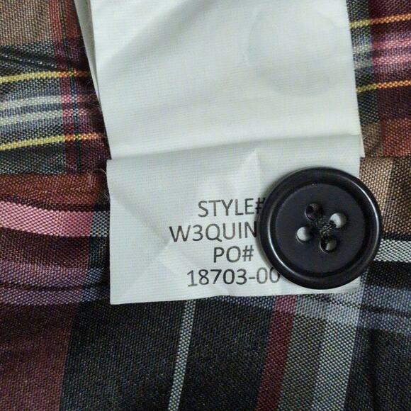 Prana Quincy Skirt Grey Coal Wool Blend Wrap Buckle Closure Plaid Lining Size M - Picture 8 of 9